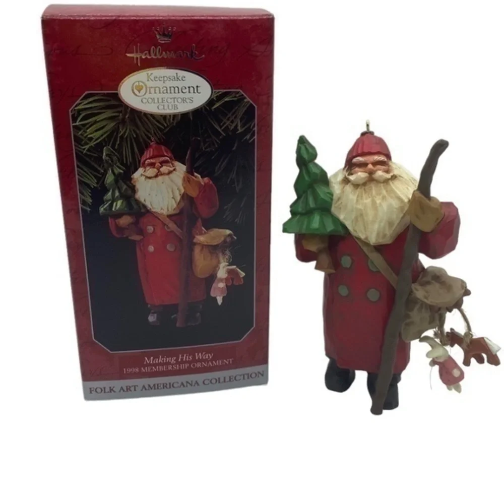 Hallmark Keepsake Vintage Making His way Santa Christmas Ornament 1998 in Box